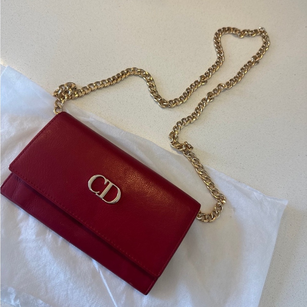 Vintage Christian Dior Red Wallet (on chain)